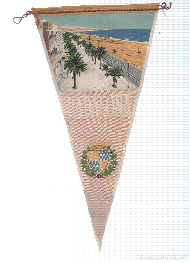 Collection pennants: BANDERIN: BADALONA - Ilustracion del paseo de Badalona y vias del tren y escudo de la ciudad - VARIO