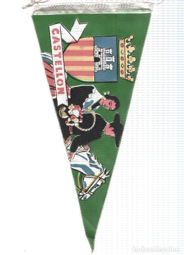 Fanions de collection: BANDERIN: CASTELLON - Ilustracion del escudo de la localidad y trajes tipicos a caballo - VARIOS