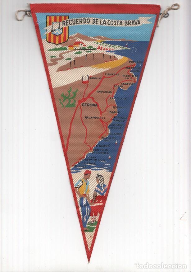 Fanions de collection: BANDERIN: COSTA BRAVA - Ilustracion de Mapa de la Costa Brava con Localidades mas importantes - VARI