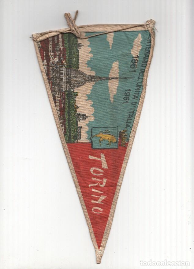 Fanions de collection: BANDERIN: TORINO / Turin - Ilustracion aerea de la Mole Antonelliana y escudo - Irupe
