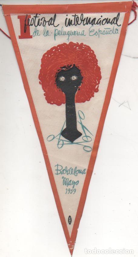 Fanions de collection: Banderin E00374: Banderin Festival Internacional de la Peluqueria Espa&ntilde;ola,Barcelona Mayo 1959