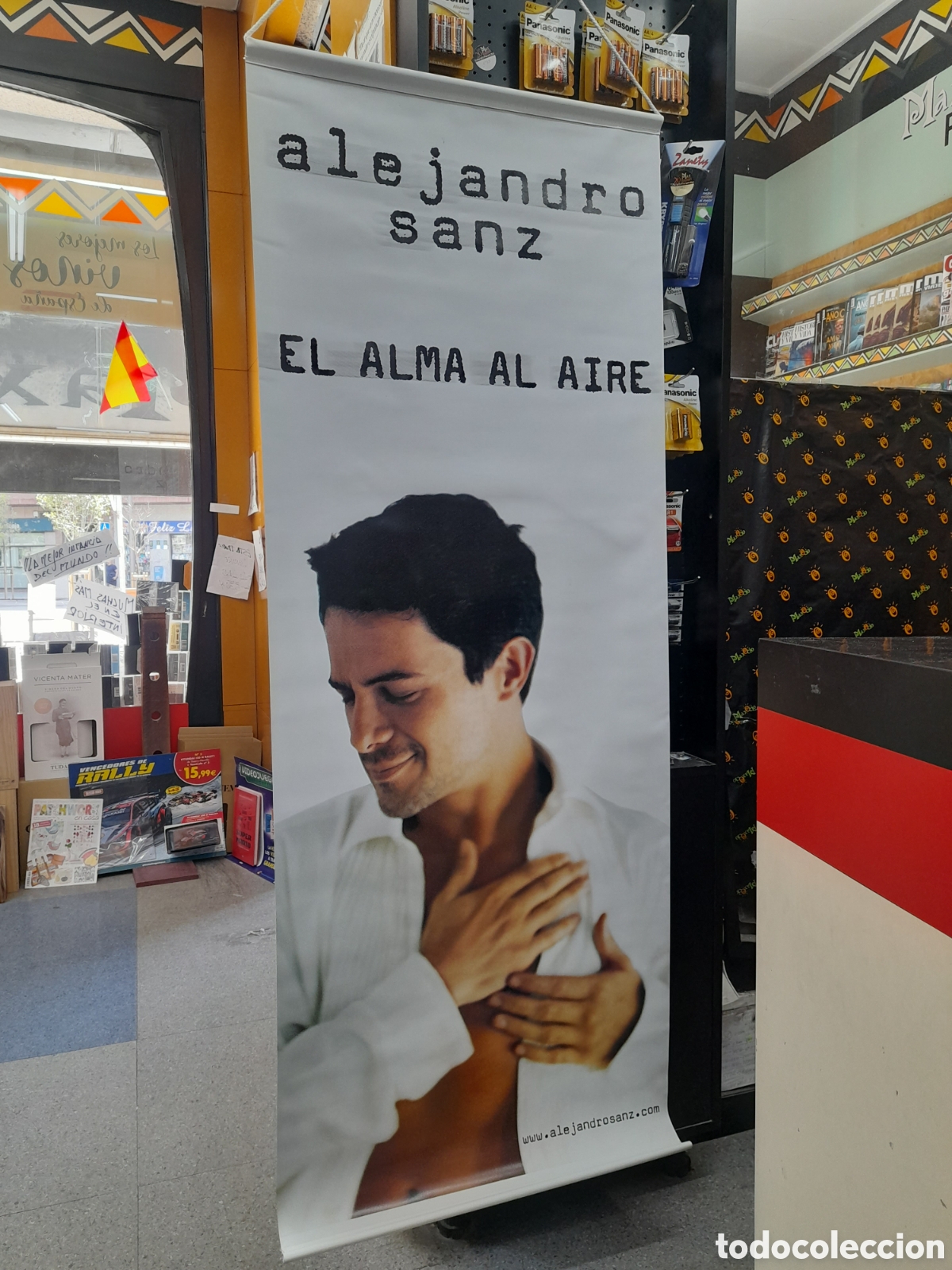 Banderines de colecci&oacute;n: Banderola de Alejandro Sanz. El Alma al Aire. 0,61cm x 1,60cm