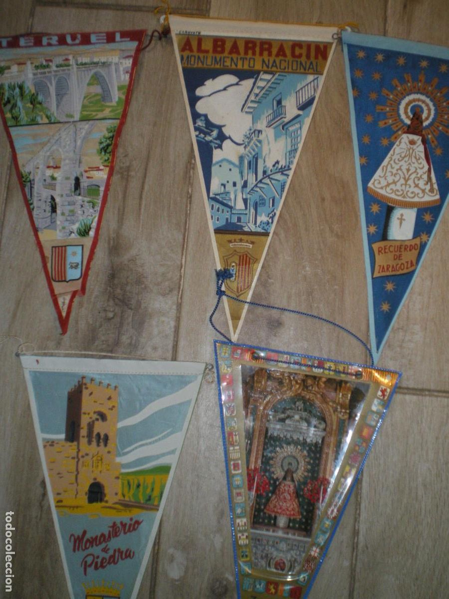 Banderines de colecci&oacute;n: LOTE 2 BANDERINES POBLACIONES ARAGON