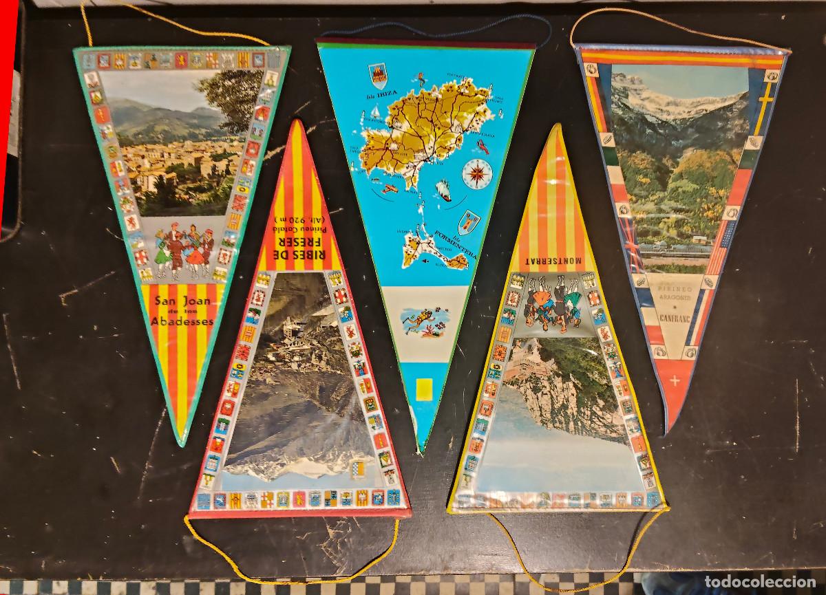 Banderines de colecci&oacute;n: Antiguos bander&iacute;nes de distintos sitios de espa&ntilde;a - lote de 11 unidades