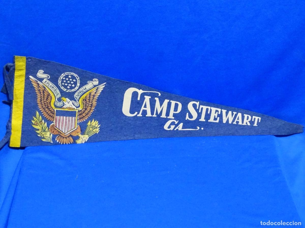 Banderines de colecci&oacute;n: BANDER&Iacute;N VINTAGE DE FIELTRO CAMP STEWART G. A.