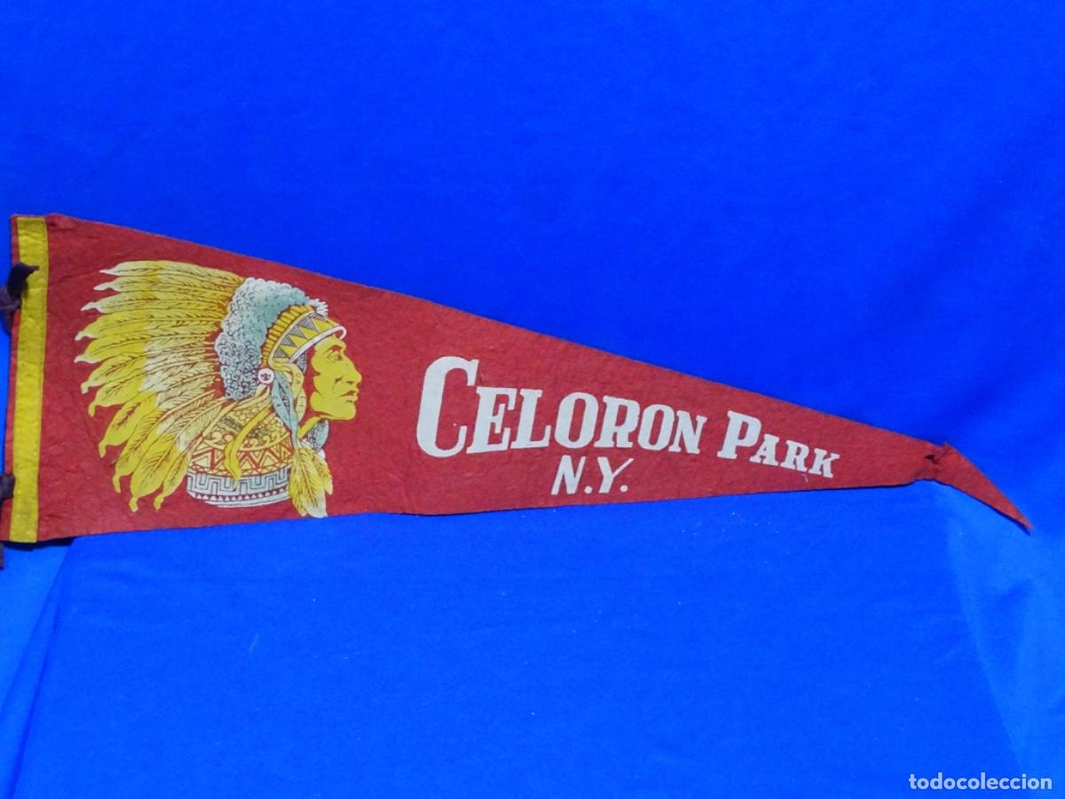 Banderines de colecci&oacute;n: BANDER&Iacute;N VINTAGE DE FIELTRO CELORON PARK N. Y.