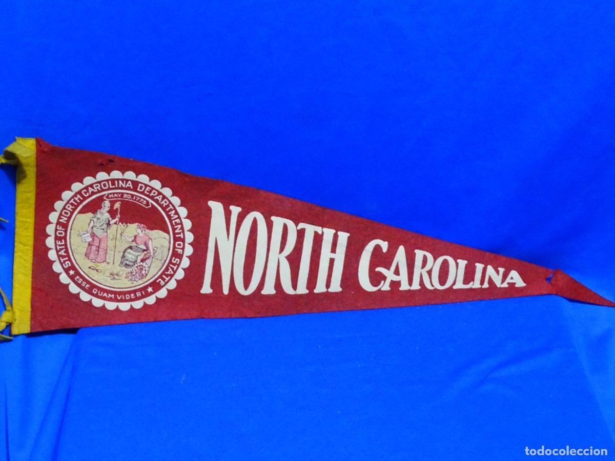 Banderines de colecci&oacute;n: BANDER&Iacute;N VINTAGE DE FIELTRO NORTH CAROLINA DEPARTAMENT OF STATE.
