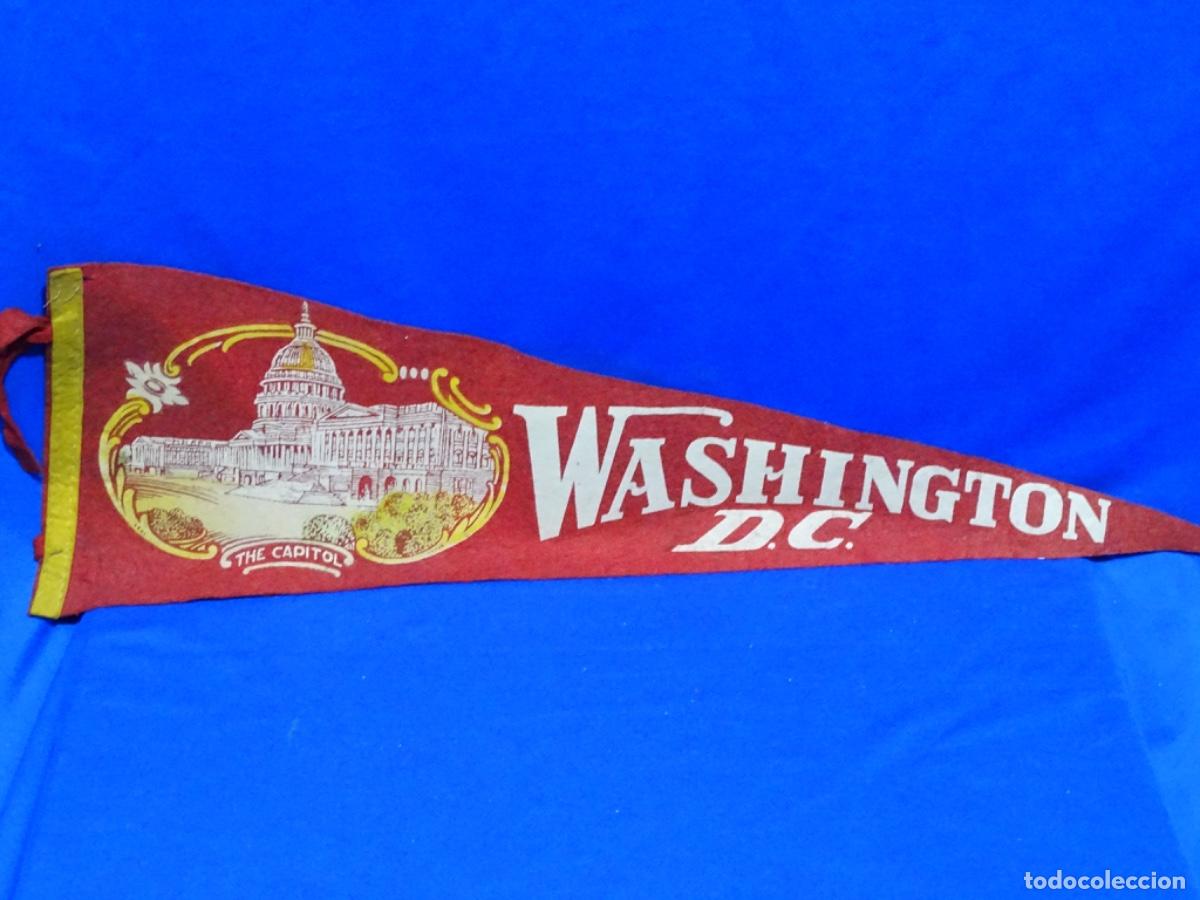 Banderines de colecci&oacute;n: BANDER&Iacute;N VINTAGE DE FIELTRO WASHINGTON D. C. THE CAPITOL.