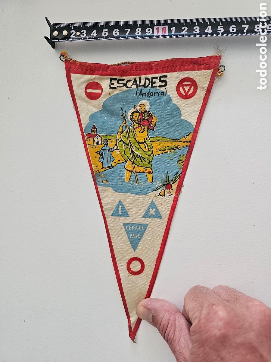 Banderines de colecci&oacute;n: Bander&iacute;n de Escaldes Andorra, Cierra el paso 1950s 1960s