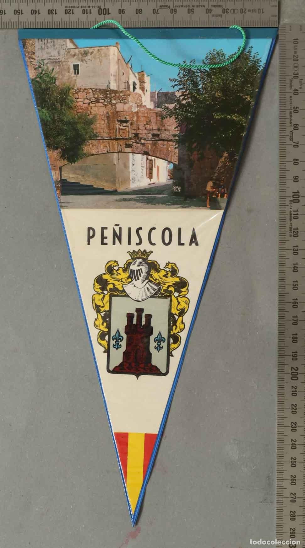 Banderines de colecci&oacute;n: BANDERIN. Pe&ntilde;&iacute;scola - Escudo y vista general
