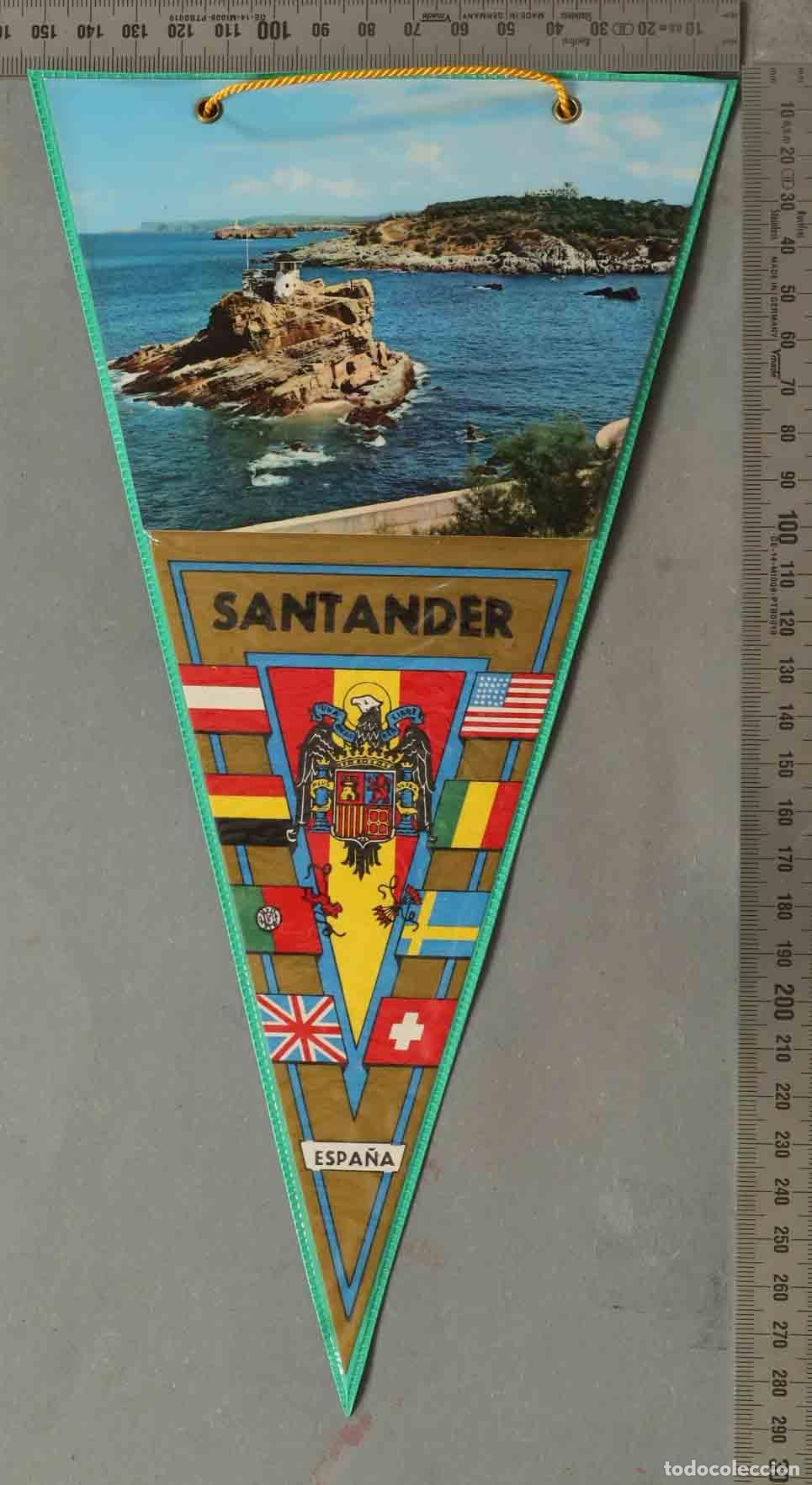 Banderines de colecci&oacute;n: BANDERIN. Santander - Escudo Espa&ntilde;a con &Aacute;guila de San Juan - Banderas internacionales