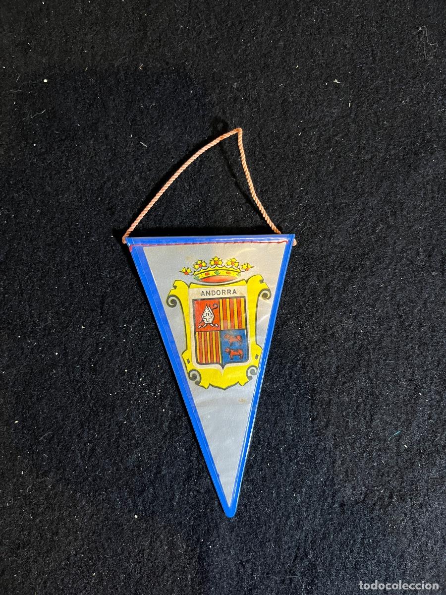 Bandierine di collezione: Mini bander&iacute;n Andorra vintage plastificado souvenir tur&iacute;stico a&ntilde;os 60 70 escudo