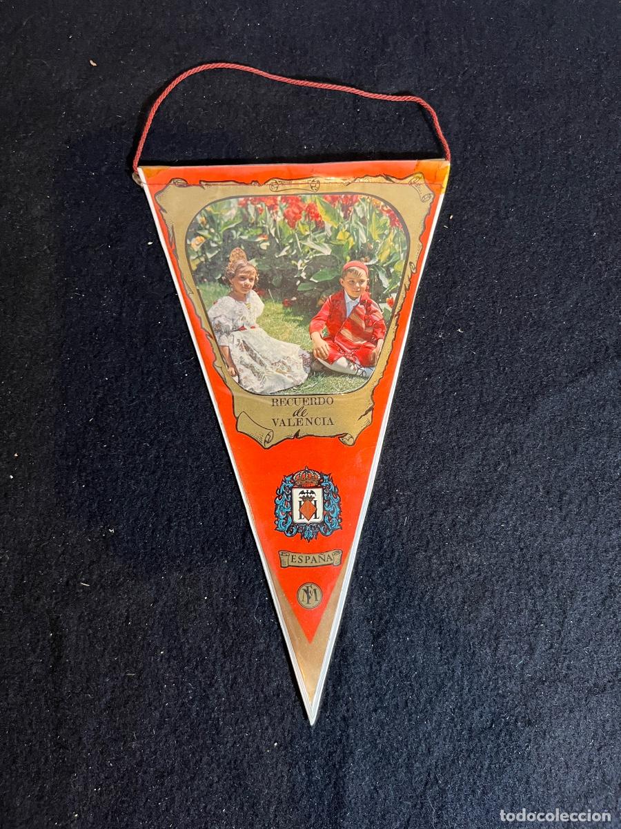 Banderines de colecci&oacute;n: Bander&iacute;n Valencia vintage traje t&iacute;pico fallera souvenir tur&iacute;stico a&ntilde;os 60 70