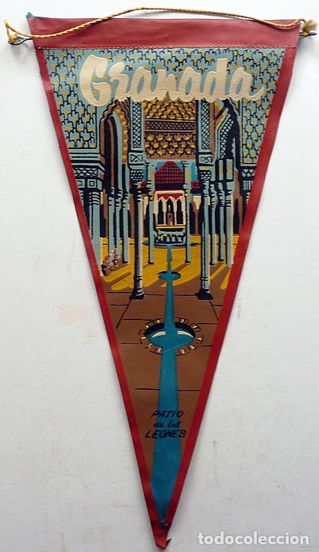 Banderines de colecci&oacute;n: ANTIGUO BANDER&Iacute;N DE GRANADA - PATIO DE LOS LEONES (LA ALHAMBRA) - 27 CM - BUEN ESTADO