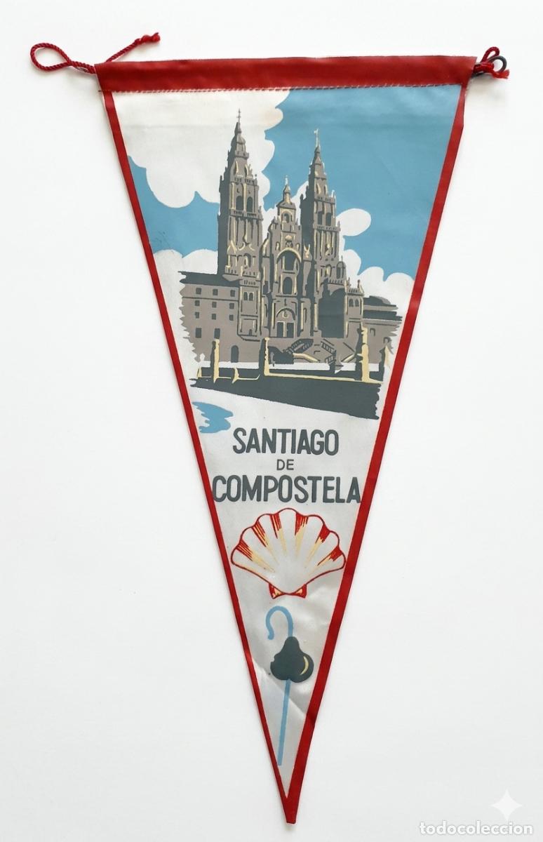 Banderines de colecci&oacute;n: Santiago de Compostela - Bander&iacute;n vintage A&ntilde;os 60/70 - Camino de Santiago