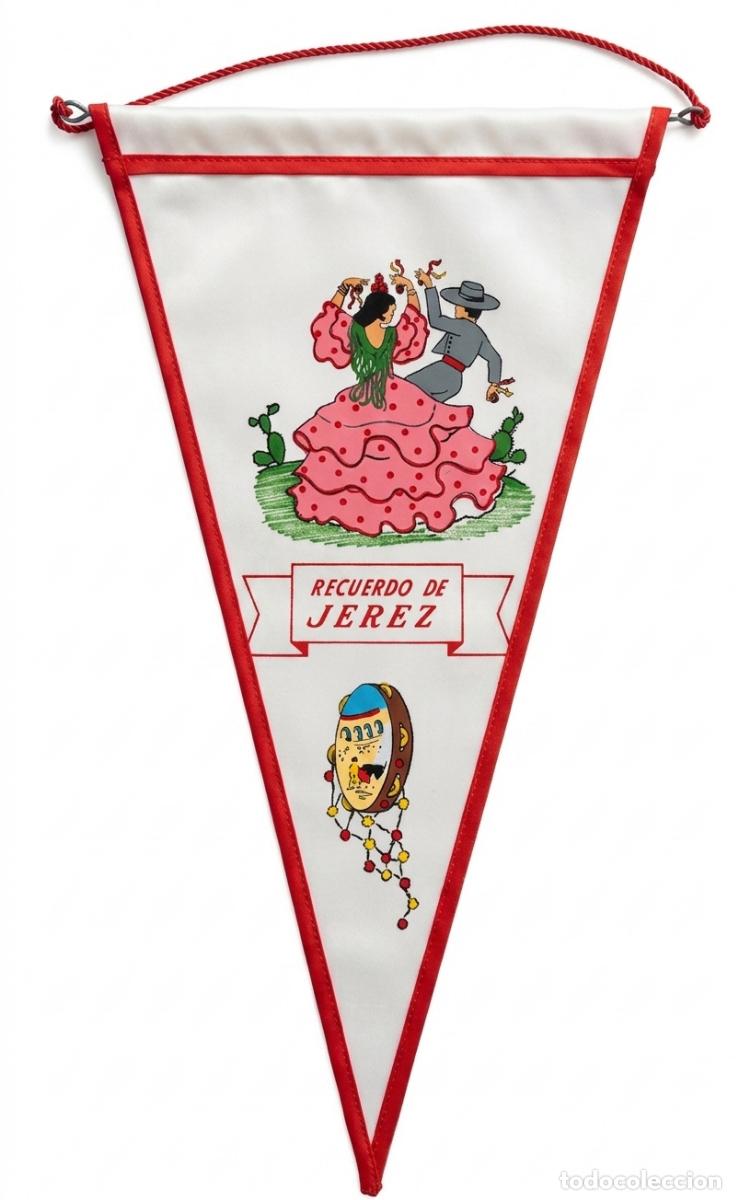 Banderines de colecci&oacute;n: Flamenco y folclore - Bander&iacute;n vintage Recuerdo de Jerez