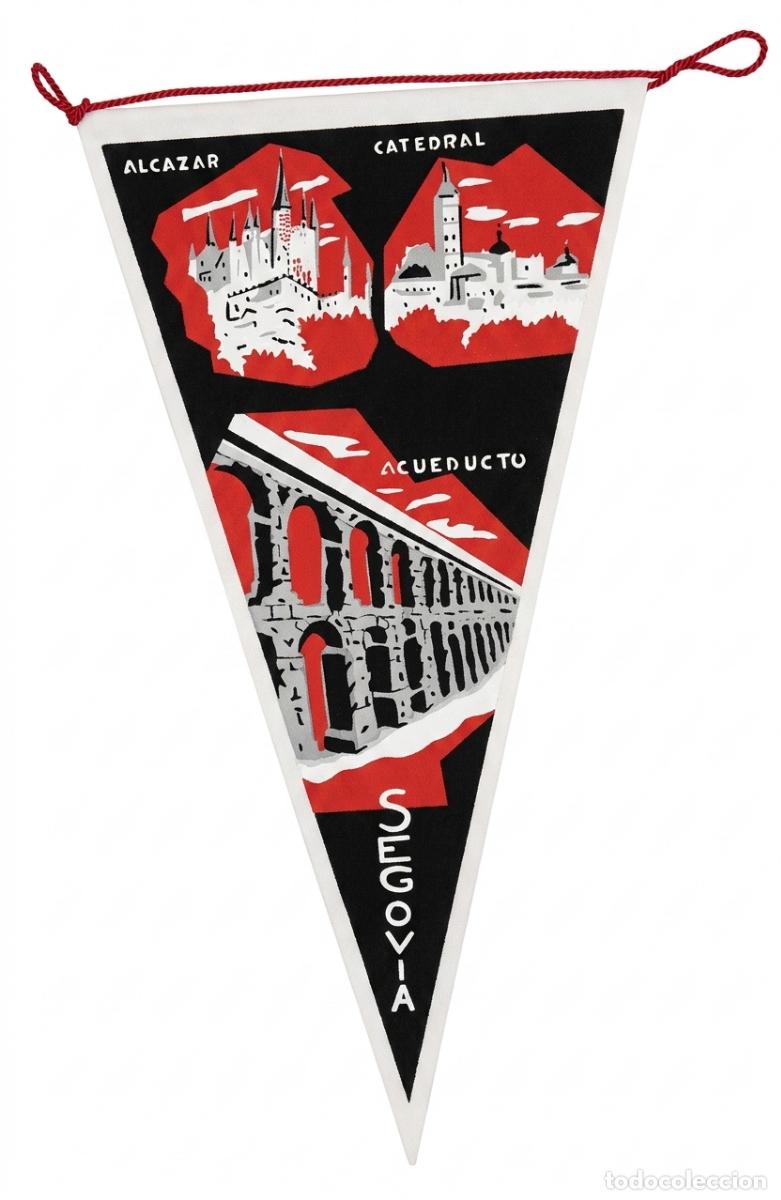 Banderines de colecci&oacute;n: Segovia - Alc&aacute;zar, Catedral y Acueducto - Bander&iacute;n vintage