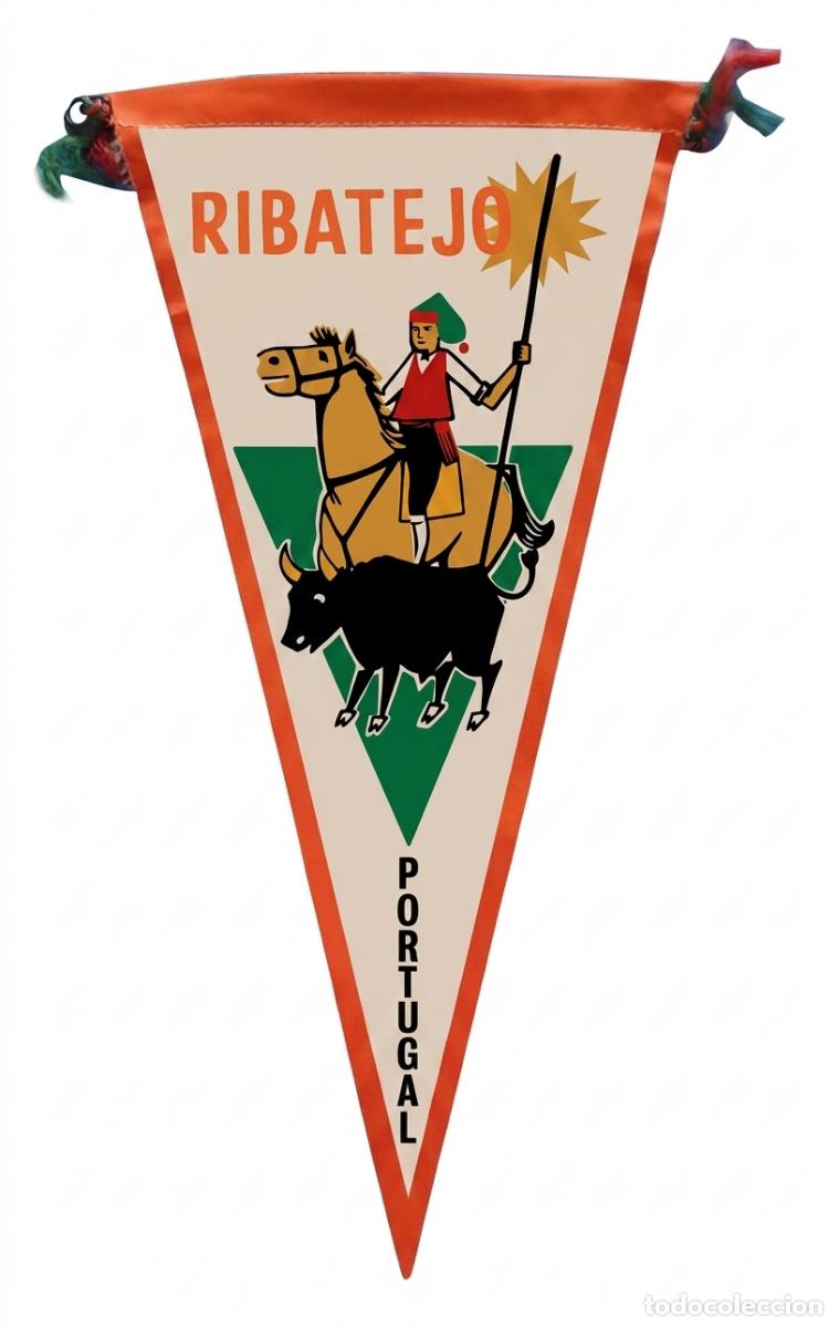 Banderines de colecci&oacute;n: Ribatejo Portugal - Campino y Toro - Bander&iacute;n vintage