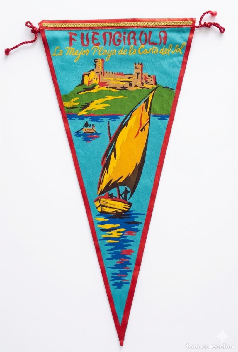 Banderines de colecci&oacute;n: Fuengirola - Castillo de Sohail - Costa del Sol - Bander&iacute;n vintage