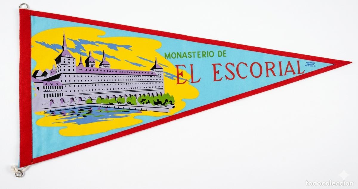 Banderines de colecci&oacute;n: Monasterio de El Escorial - Madrid - Souvenir retro - Bander&iacute;n vintage