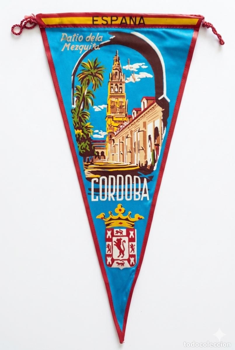 Banderines de colecci&oacute;n: C&oacute;rdoba - Espa&ntilde;a - Patio de la Mezquita y Escudo - Bander&iacute;n vintage
