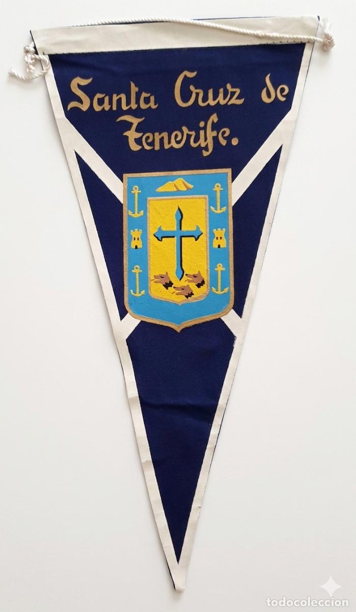 Banderines de colecci&oacute;n: Santa Cruz de Tenerife - Islas Canarias - Escudo Her&aacute;ldico - Bander&iacute;n vintage
