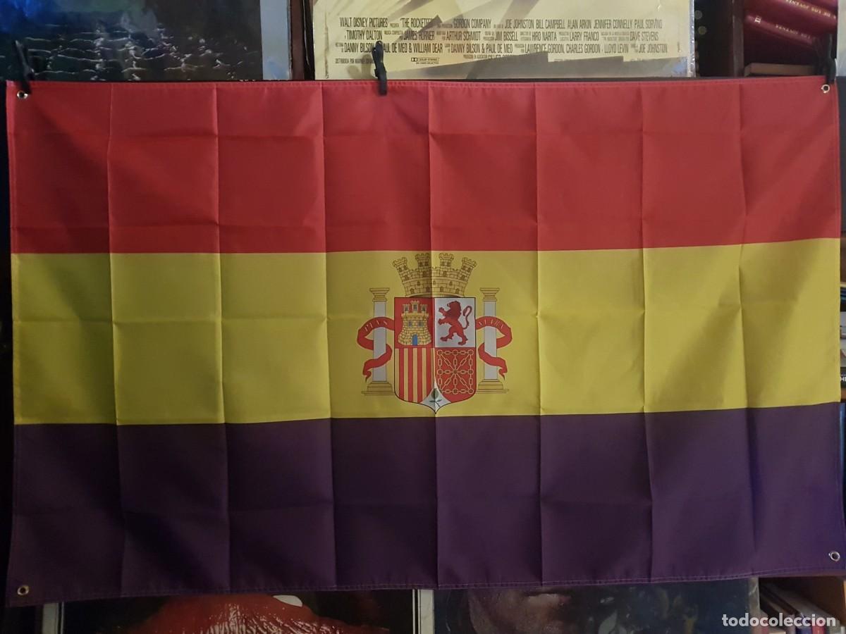 Banderines de colecci&oacute;n: BANDERA DE ESPA&Ntilde;A REP&Uacute;BLICANA CON ESCUDO 147CMX90CM