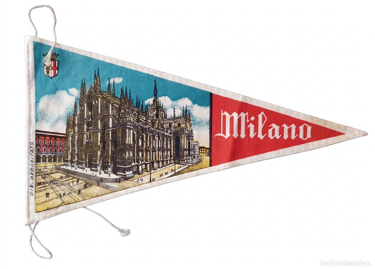 Fanions de collection: Milano - Italia - Duomo di Milano y Escudo - Bander&iacute;n vintage