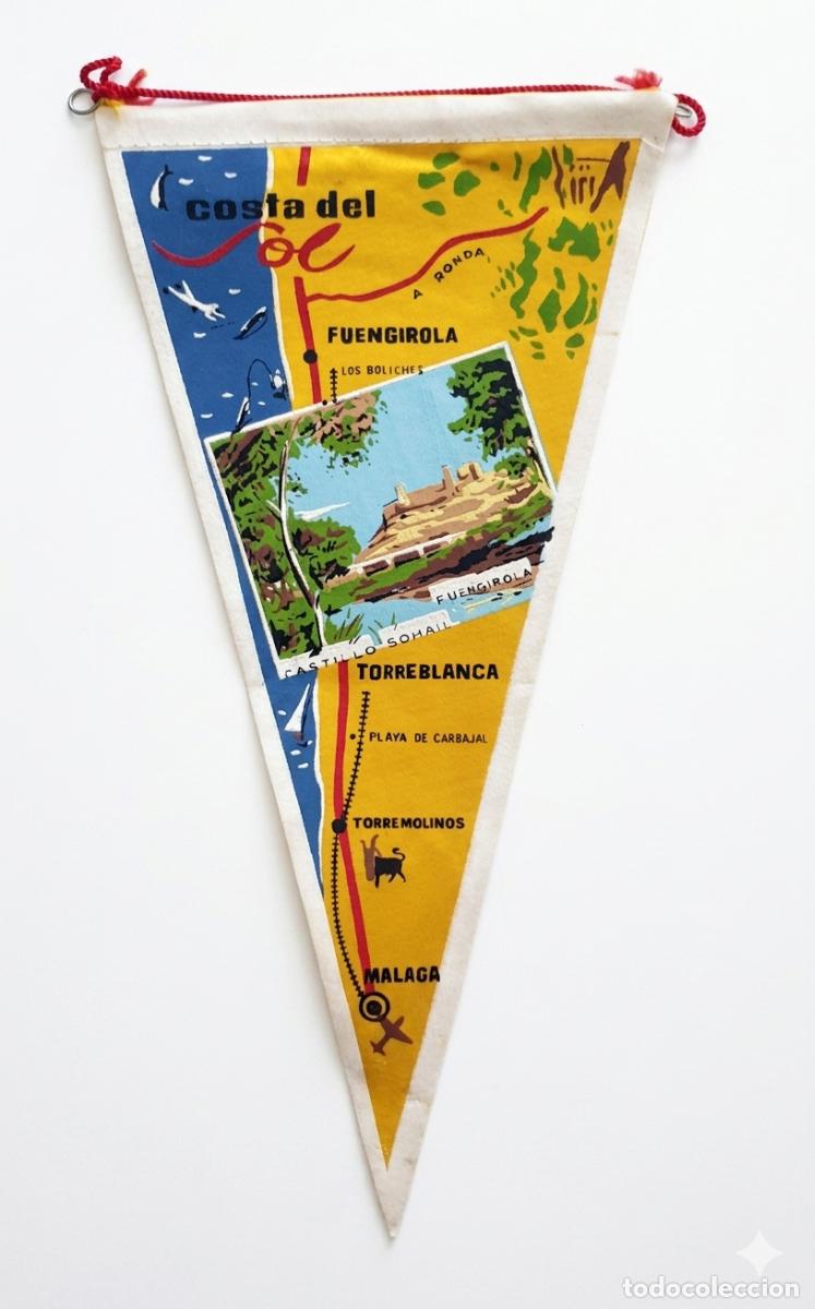 Banderines de colecci&oacute;n: M&aacute;laga - Fuengirola y Castillo Sohail - Bander&iacute;n vintage