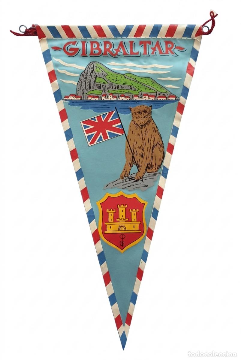 Banderines de colecci&oacute;n: Gibraltar - The Rock - Macaco y Union Jack - Bander&iacute;n vintage