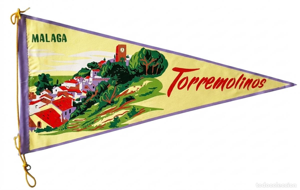 Banderines de colecci&oacute;n: Torremolinos - M&aacute;laga - Costa del Sol - Bander&iacute;n vintage
