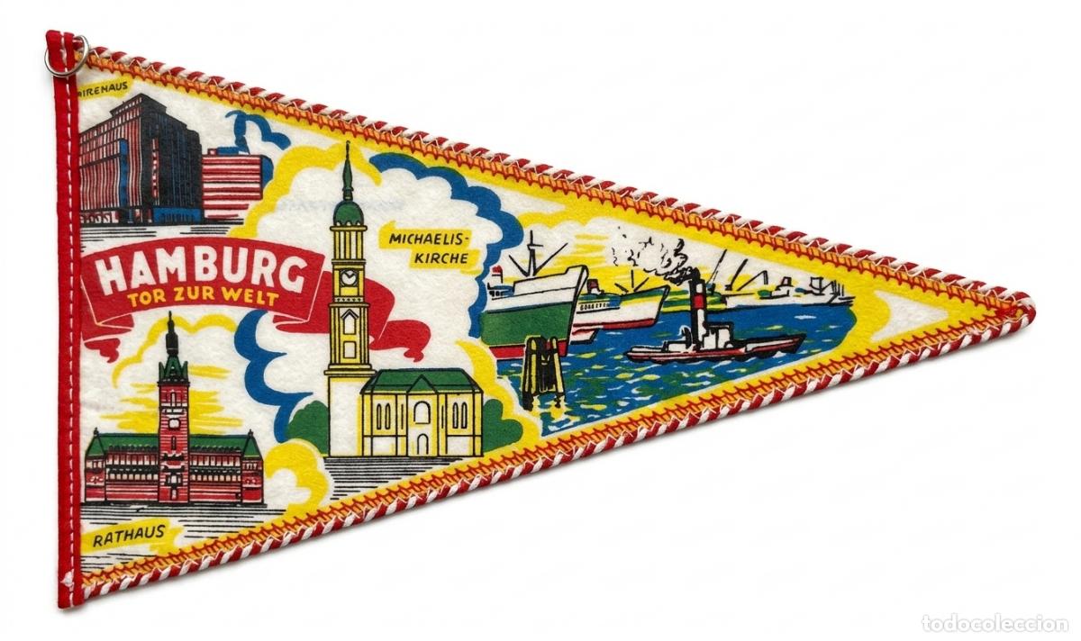 Banderines de colecci&oacute;n: Hamburgo - Alemania - Tor zur Welt - Bander&iacute;n vintage