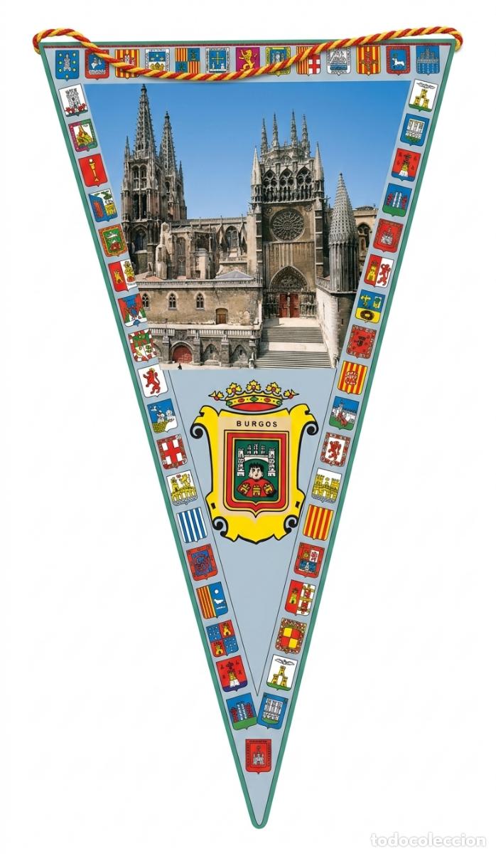 Banderines de colecci&oacute;n: Burgos - Catedral y Her&aacute;ldica Espa&ntilde;ola - Bander&iacute;n vintage