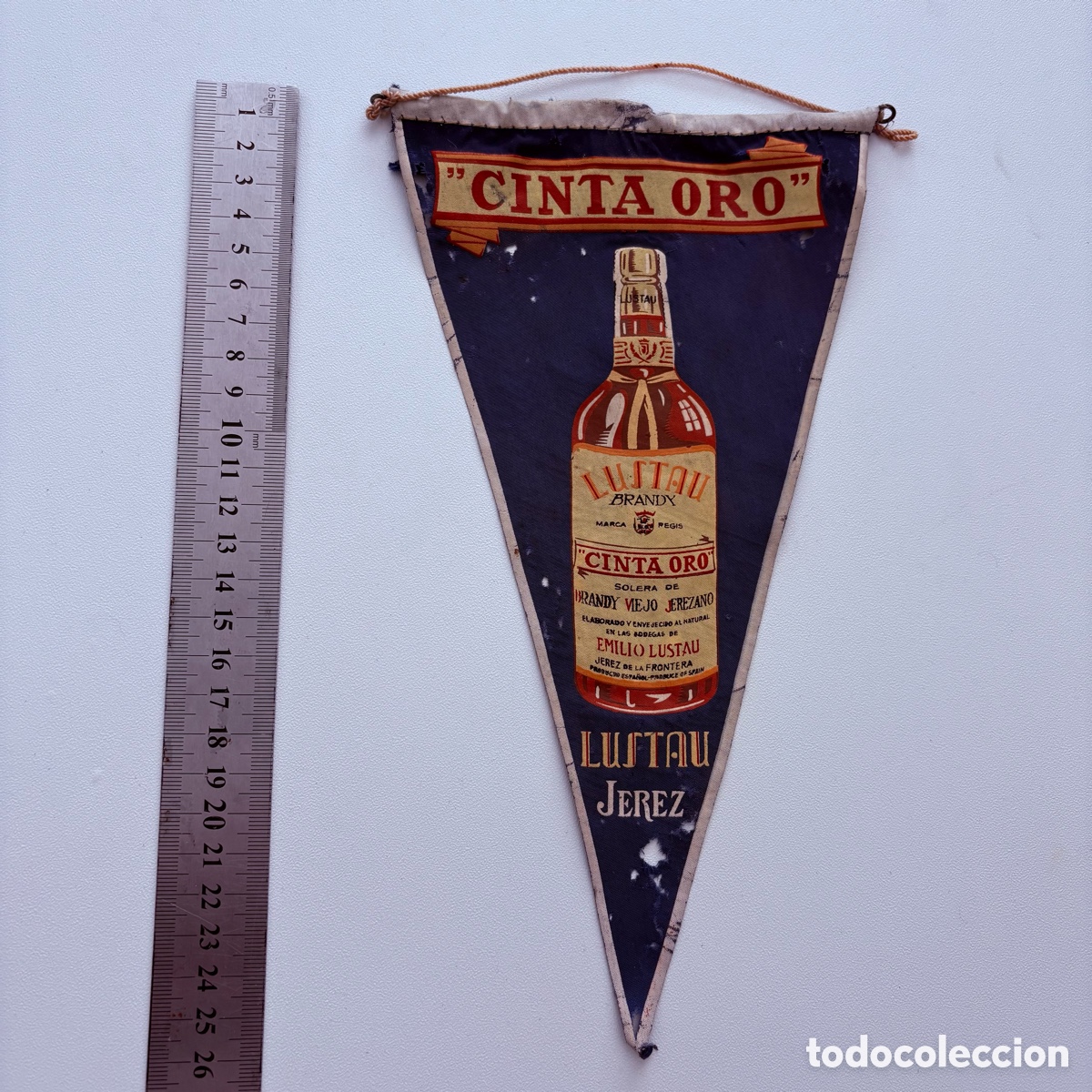 Banderines de colecci&oacute;n: Banderin emilio lustau jerez cinta oro brandy