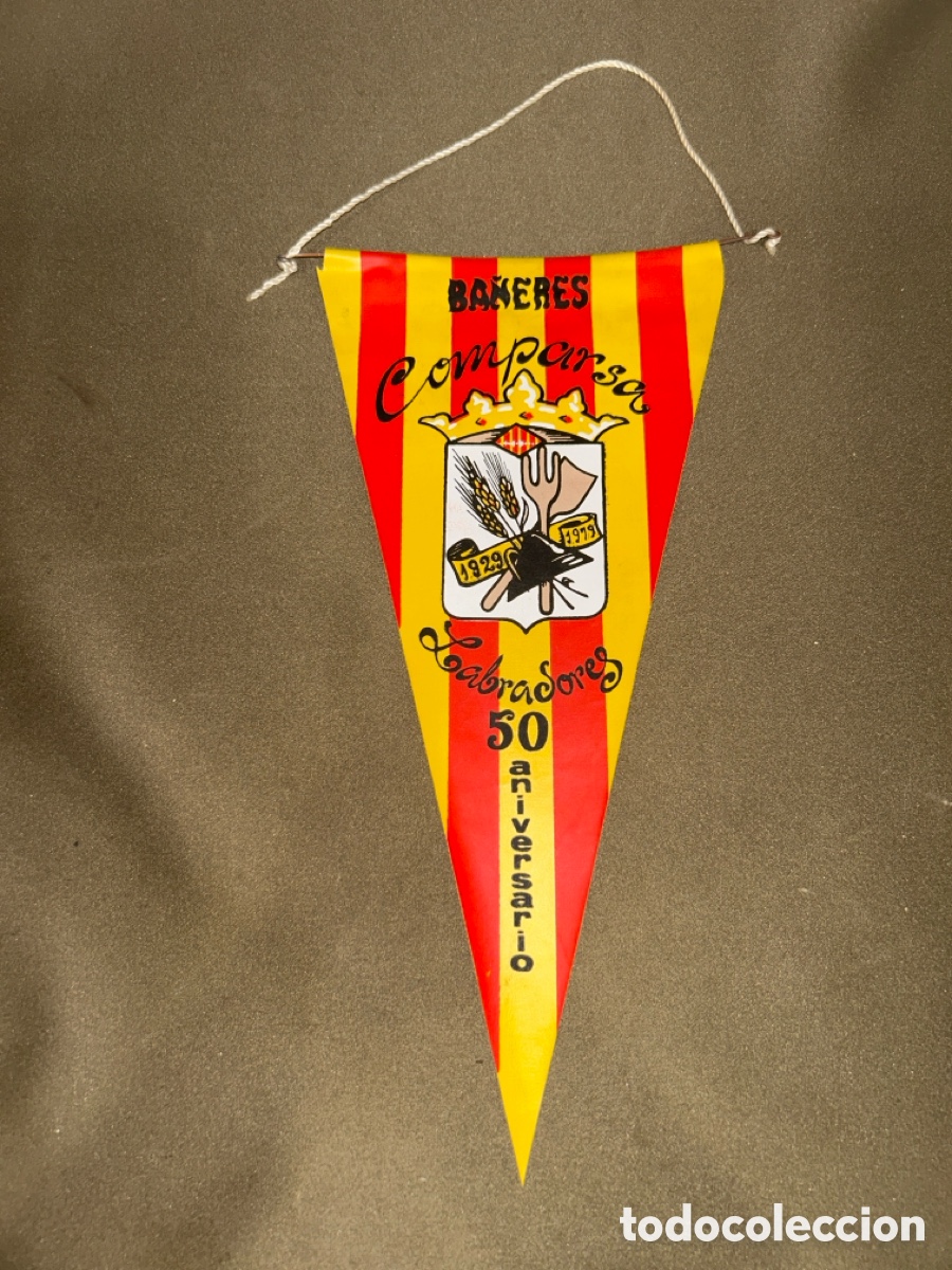 Banderines de colecci&oacute;n: ANTIGUO BANDER&Iacute;N COMPARSA LABRADORES 50 ANIVERSARIO
