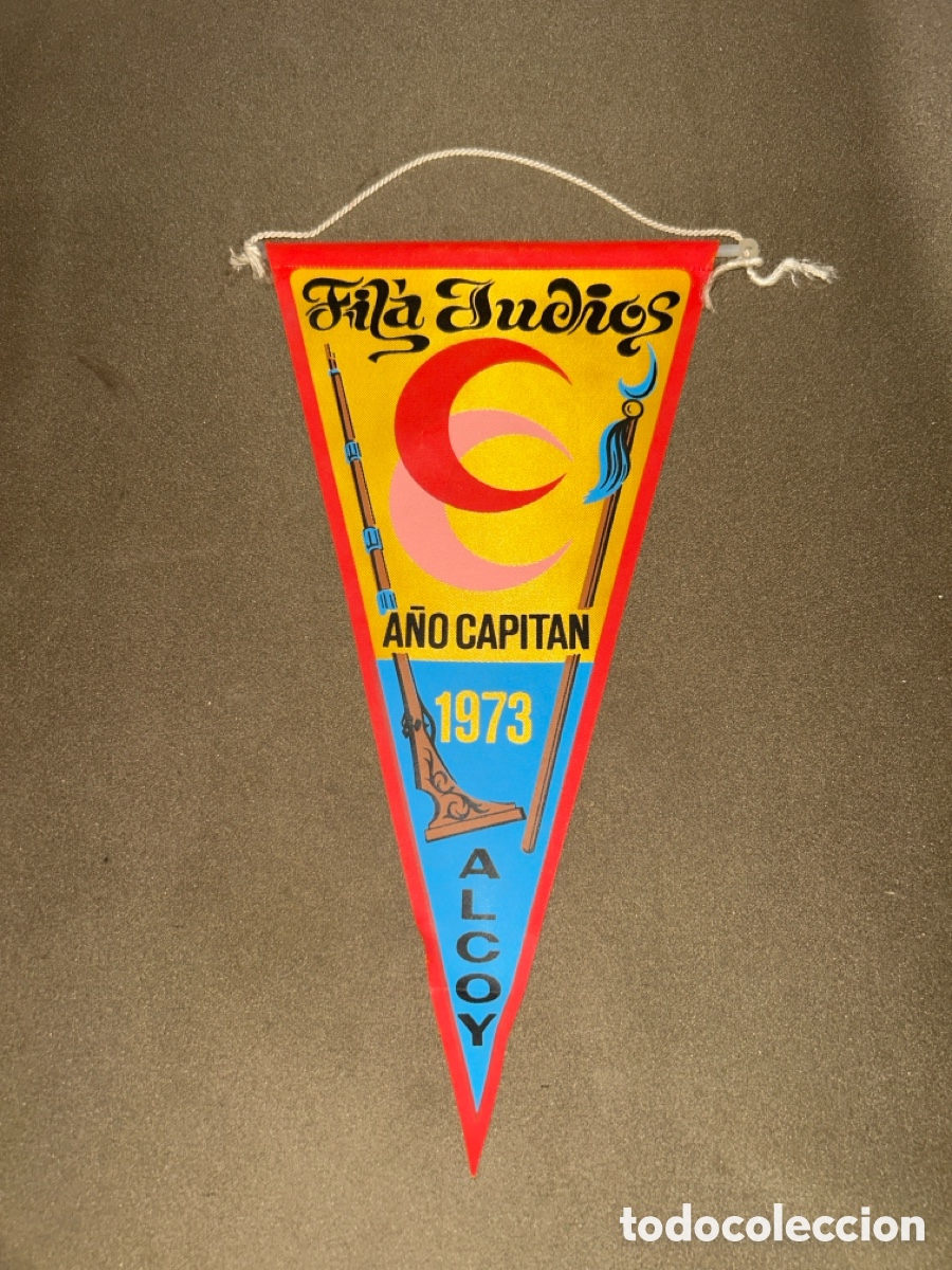 Banderines de colecci&oacute;n: ANTIGUO BANDER&Iacute;N FILA JUD&Iacute;OS A&Ntilde;O CAPIT&Aacute;N 1973 ALCOY