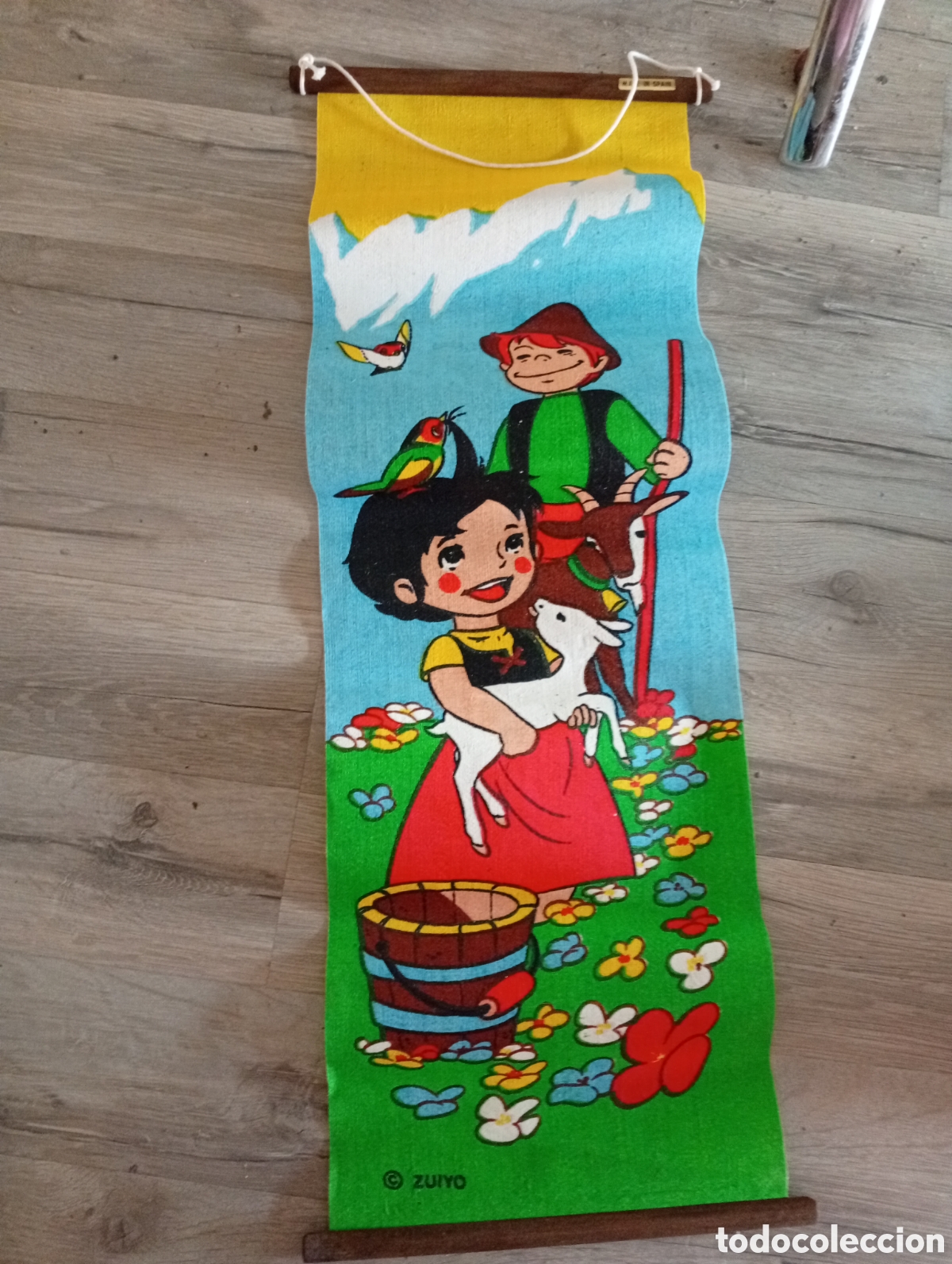 Banderines de colecci&oacute;n: Cartel de tela Heidi made in Spain nuevo