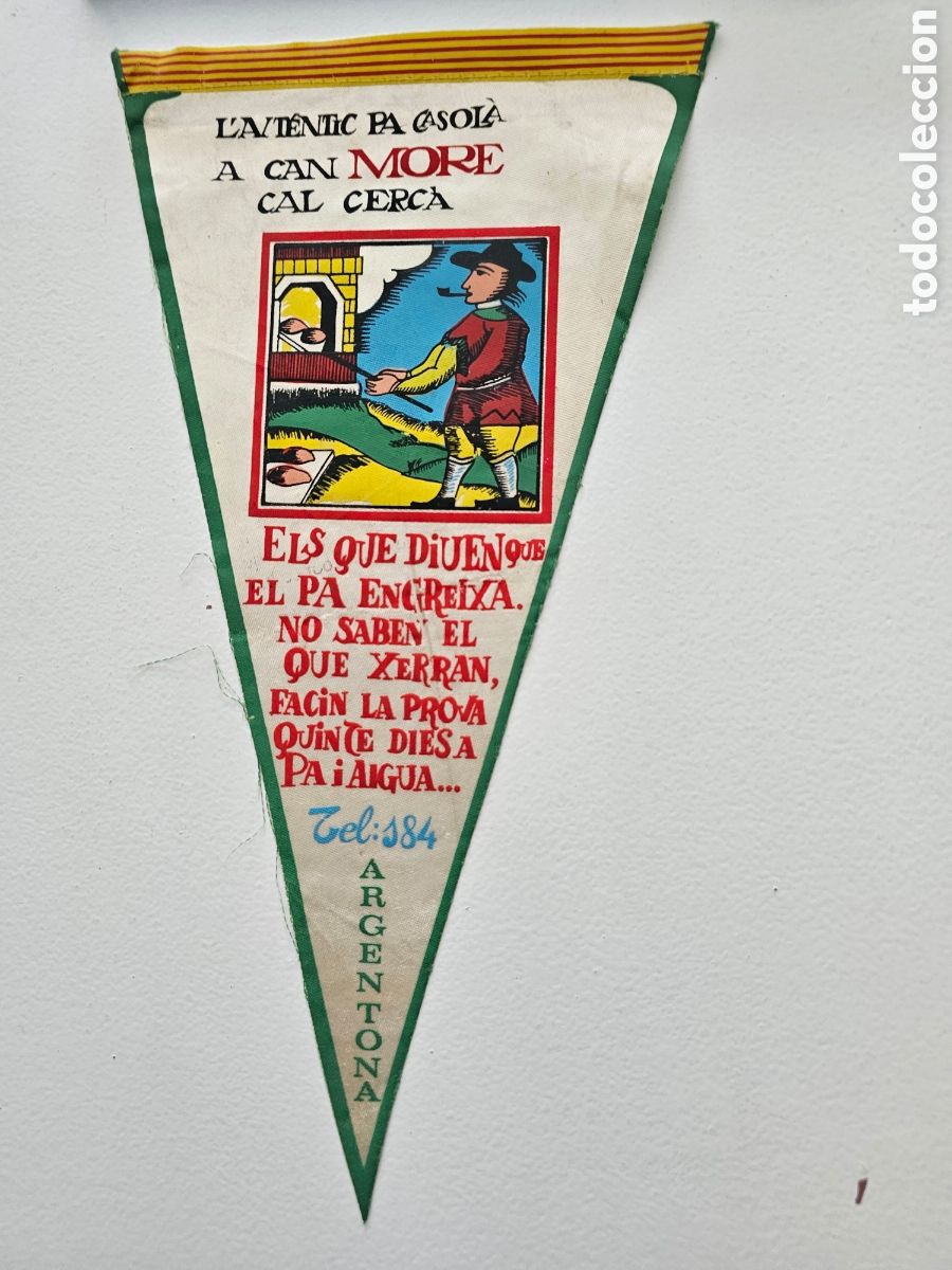 Banderines de colecci&oacute;n: Bander&iacute;n de Can Mor&eacute; Argentona. L'aut&egrave;ntic Pa casol&agrave; 1950s 1960s