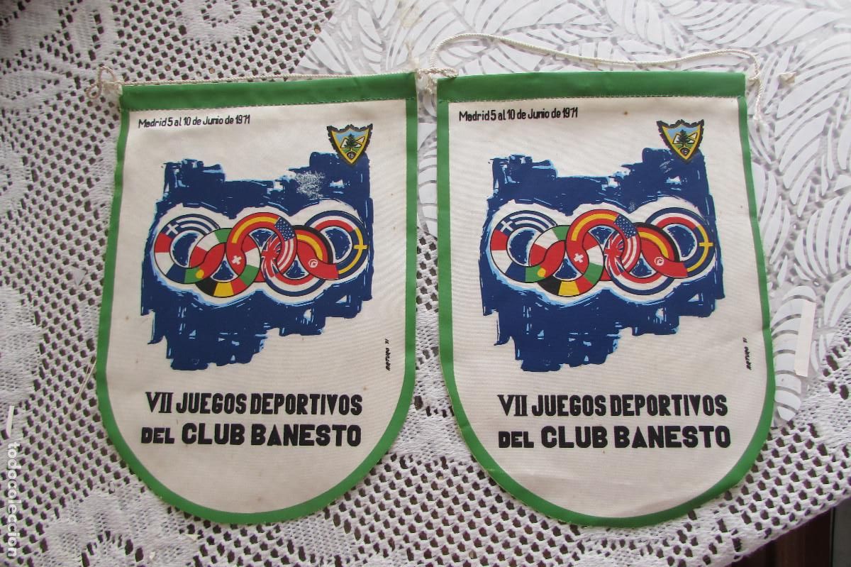 Banderines de colecci&oacute;n: LOTE 2 Bander&iacute;nes VII Juegos Deportivos del Club Banesto - 5 / 10 Junio 1971