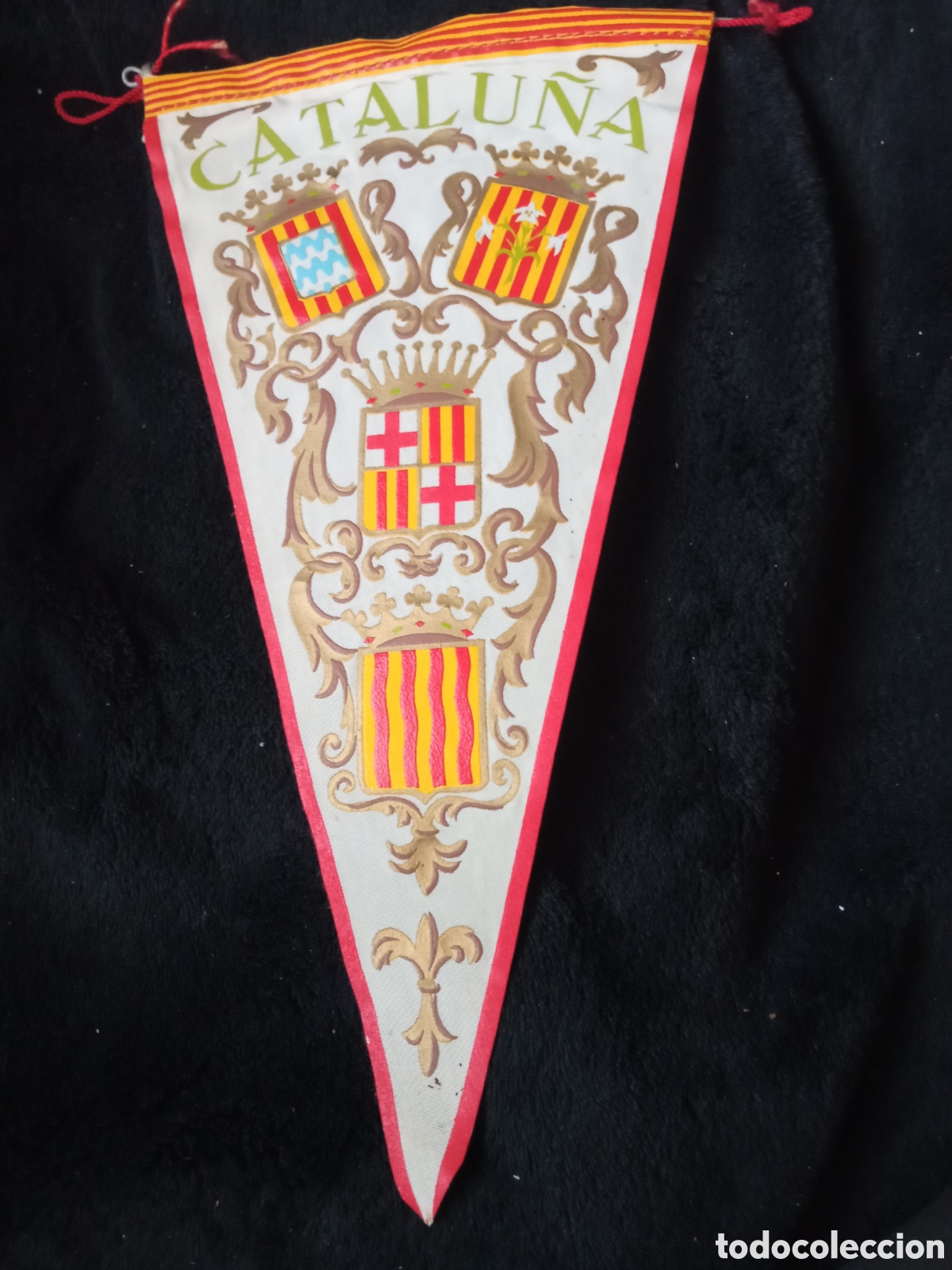 Banderines de colecci&oacute;n: Antiguo banderin, Catalu&ntilde;a, mide 25 cm de altura
