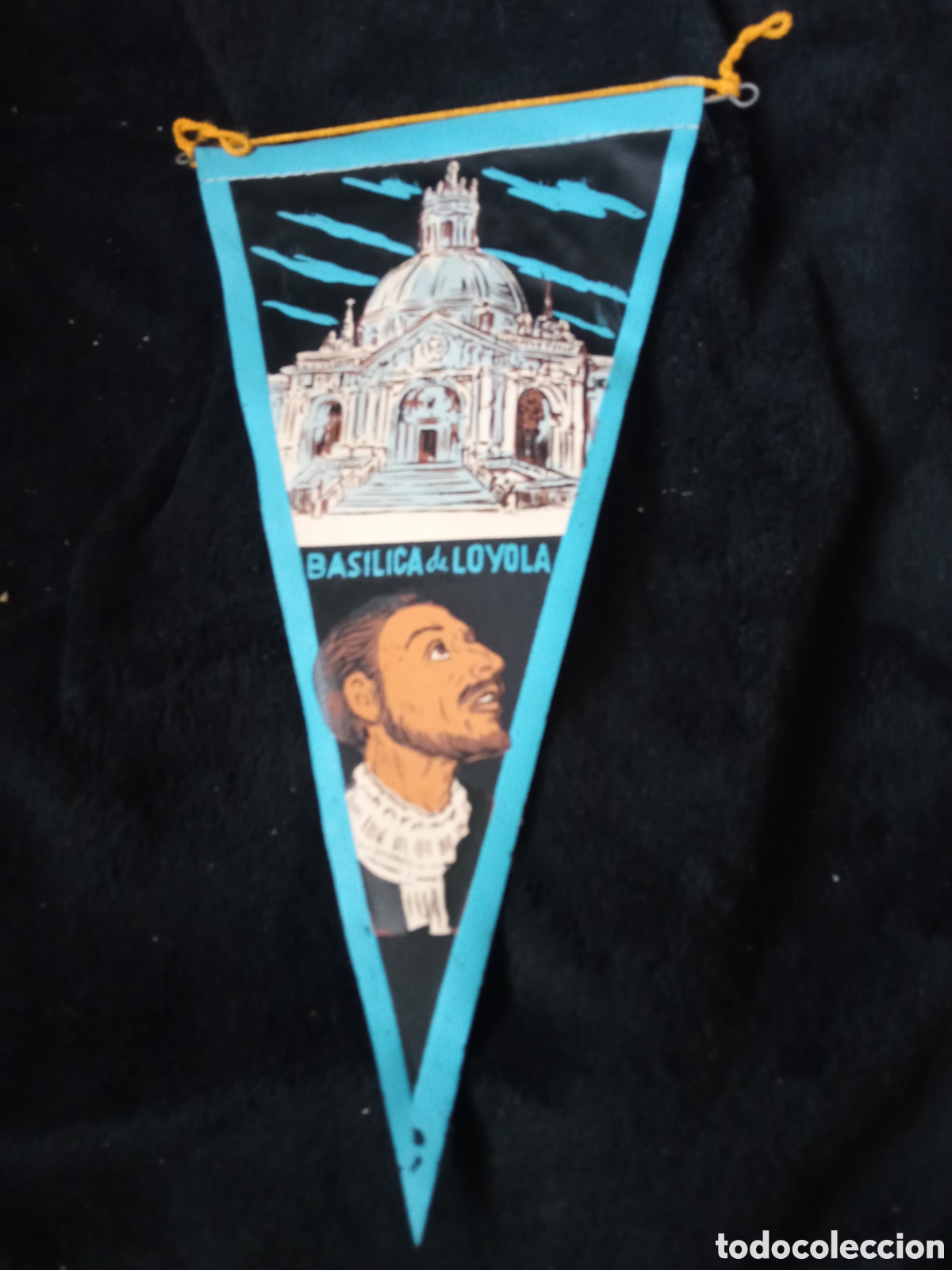 Banderines de colecci&oacute;n: Antiguo banderin, Bas&iacute;lica de Loyola, mide 26,5 cm de altura