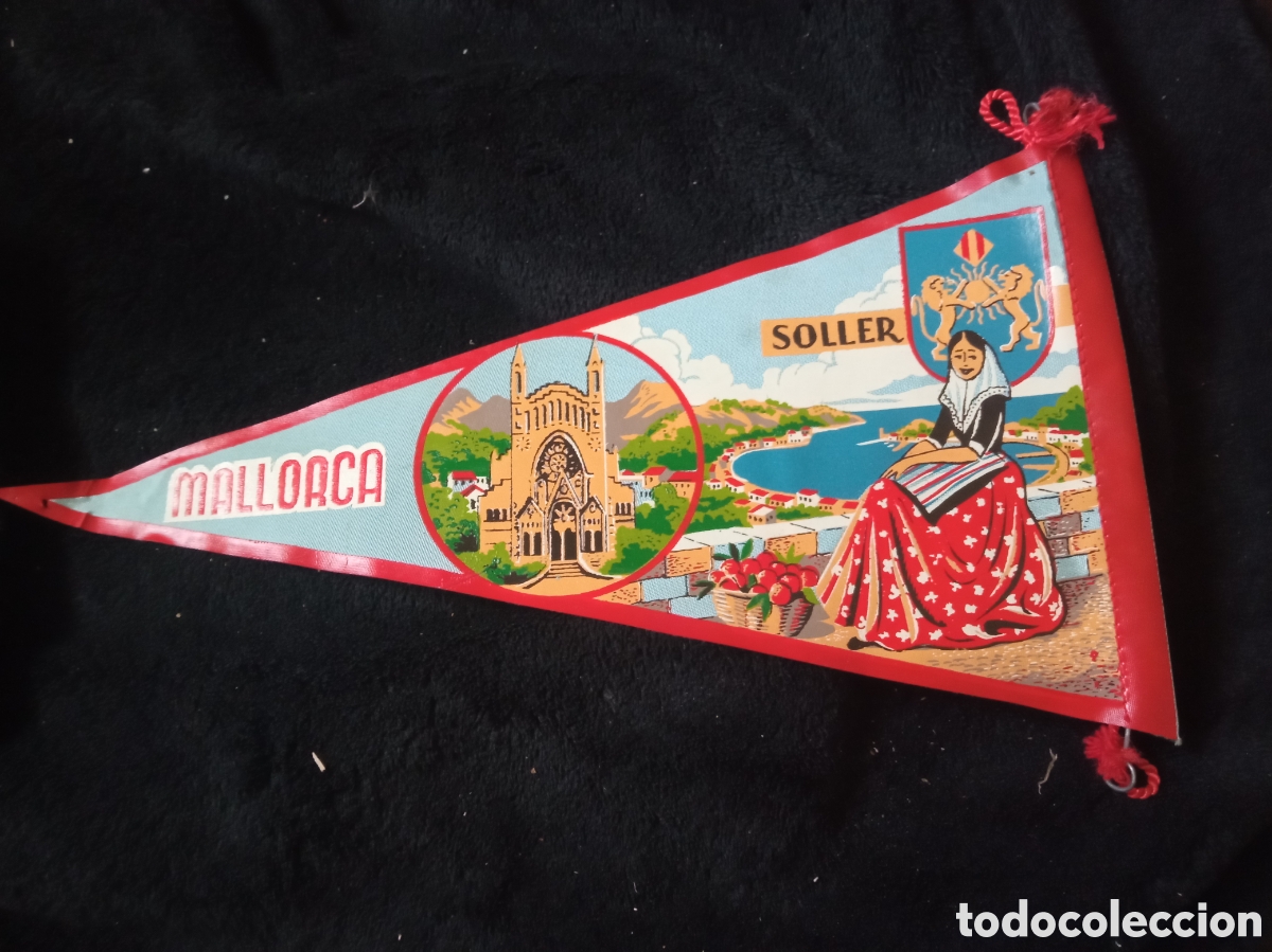 Banderines de colecci&oacute;n: Antiguo banderin, Soller, Mallorca, mide 26 cm de altura