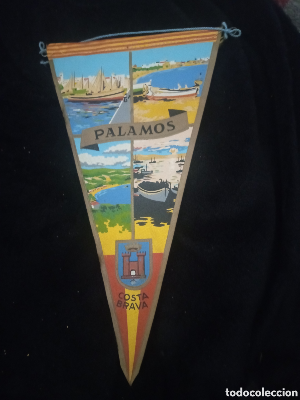 Banderines de colecci&oacute;n: Antiguo banderin de Palamos, 25 cm de altura