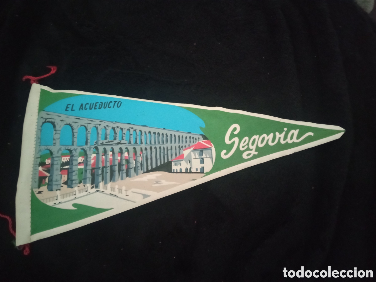 Banderines de colecci&oacute;n: Antiguo banderin, El Acueducto de Segovia, 25 cm de altura