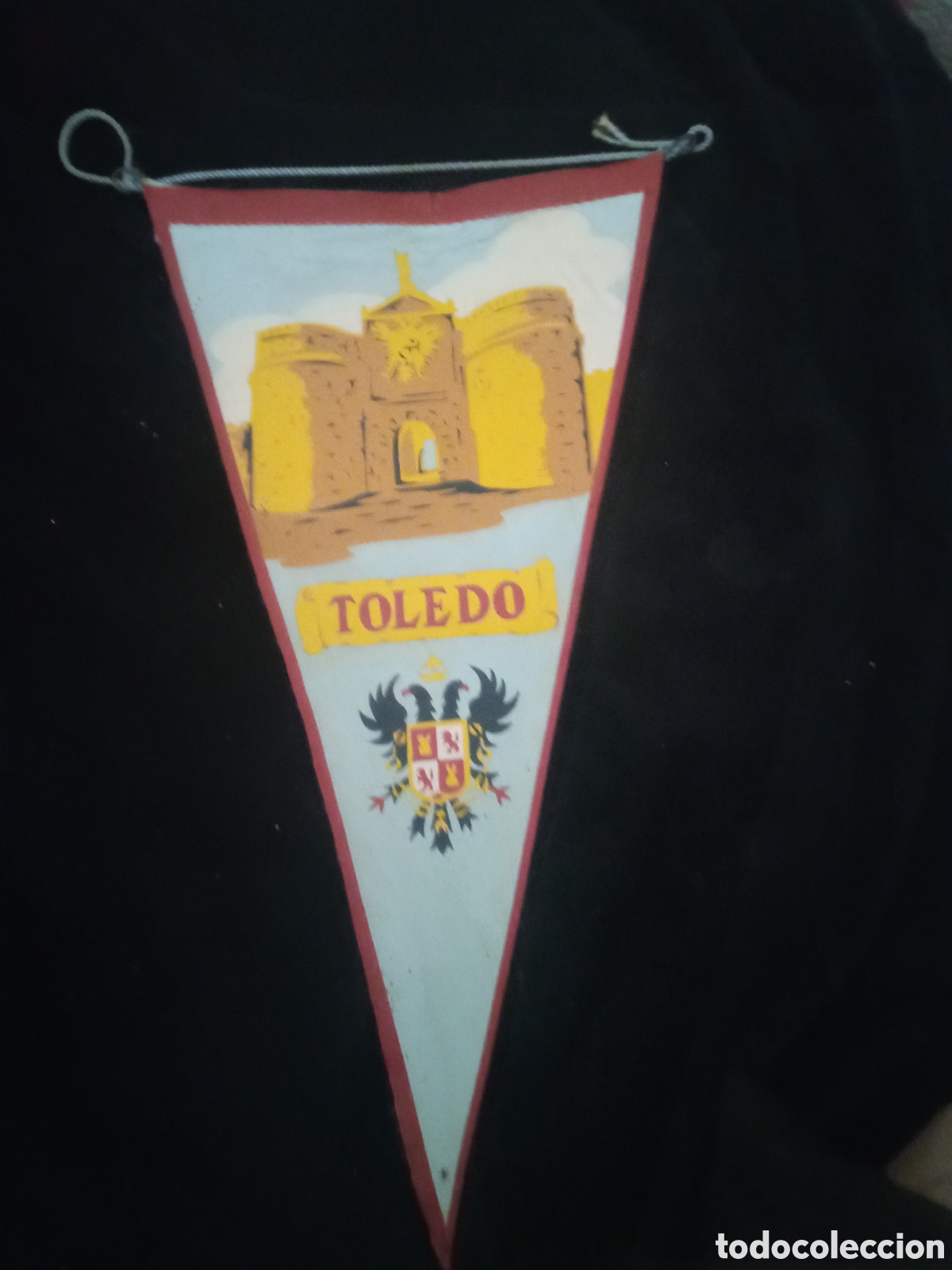 Banderines de colecci&oacute;n: Antiguo banderin, Toledo, 26 cm de altura