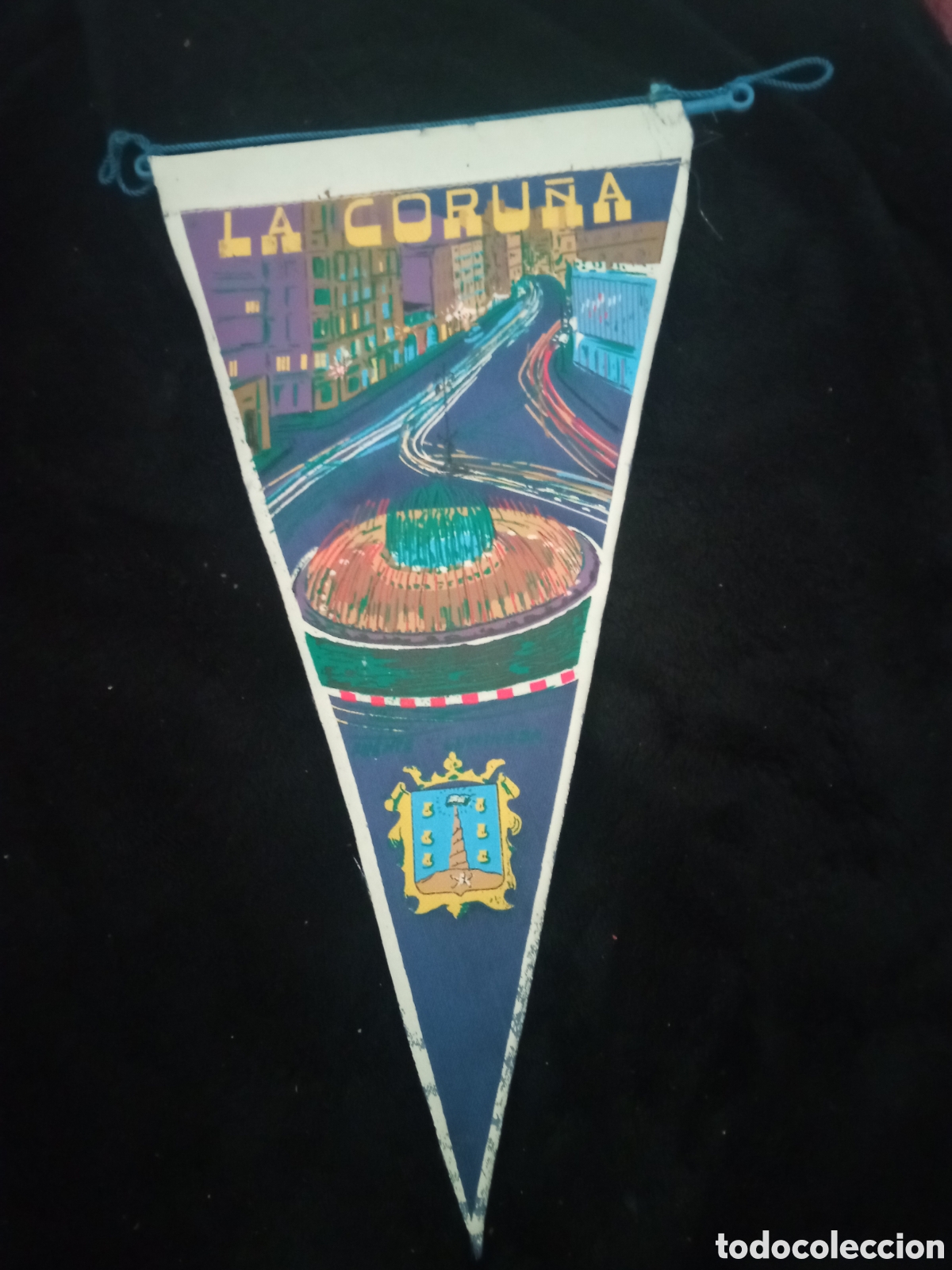 Banderines de colecci&oacute;n: Antiguo banderin, La Coru&ntilde;a, 26 cm de altura