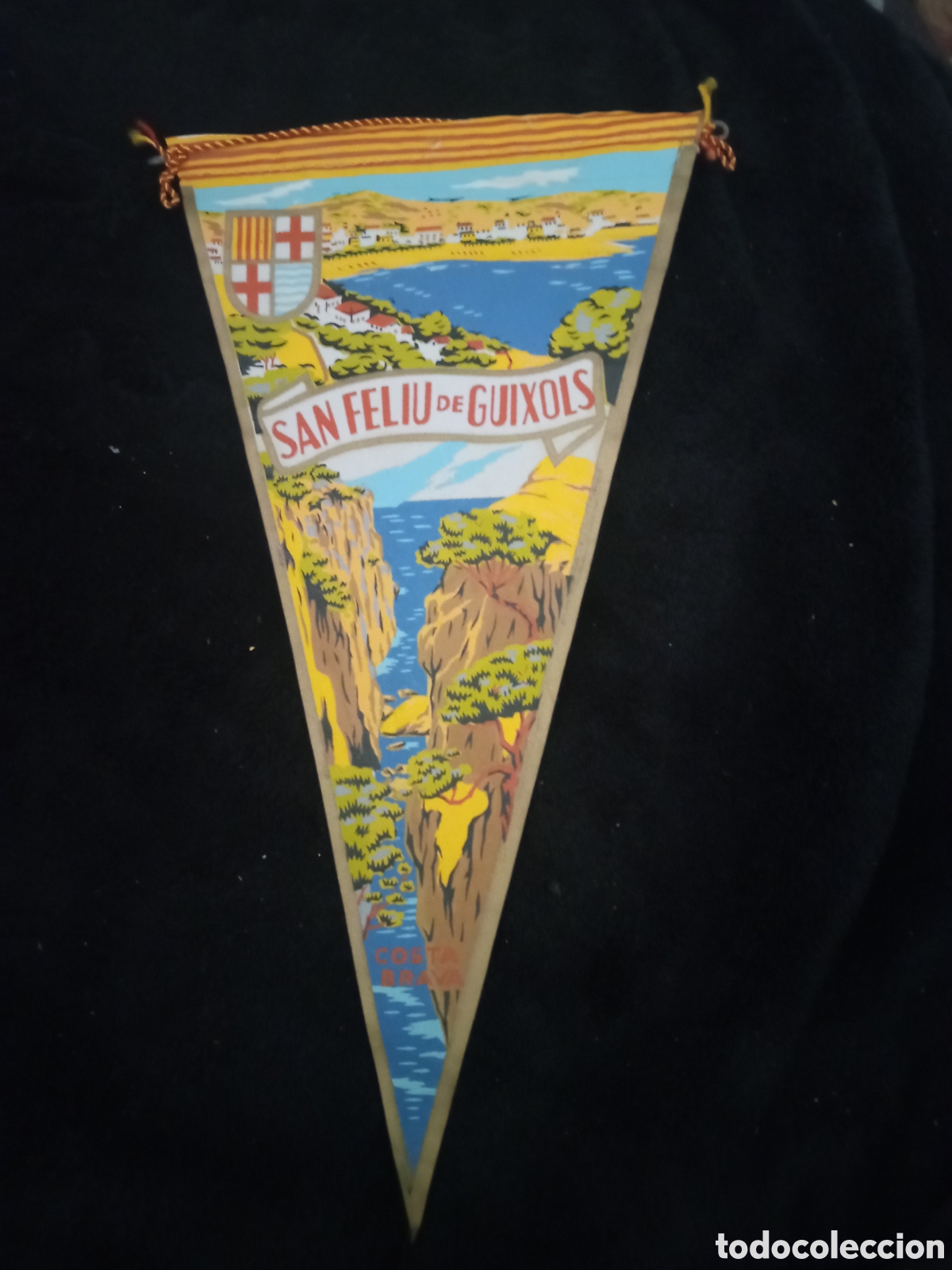 Banderines de colecci&oacute;n: Antiguo banderin, San Feliu de Guixols, 26,5cm de altura