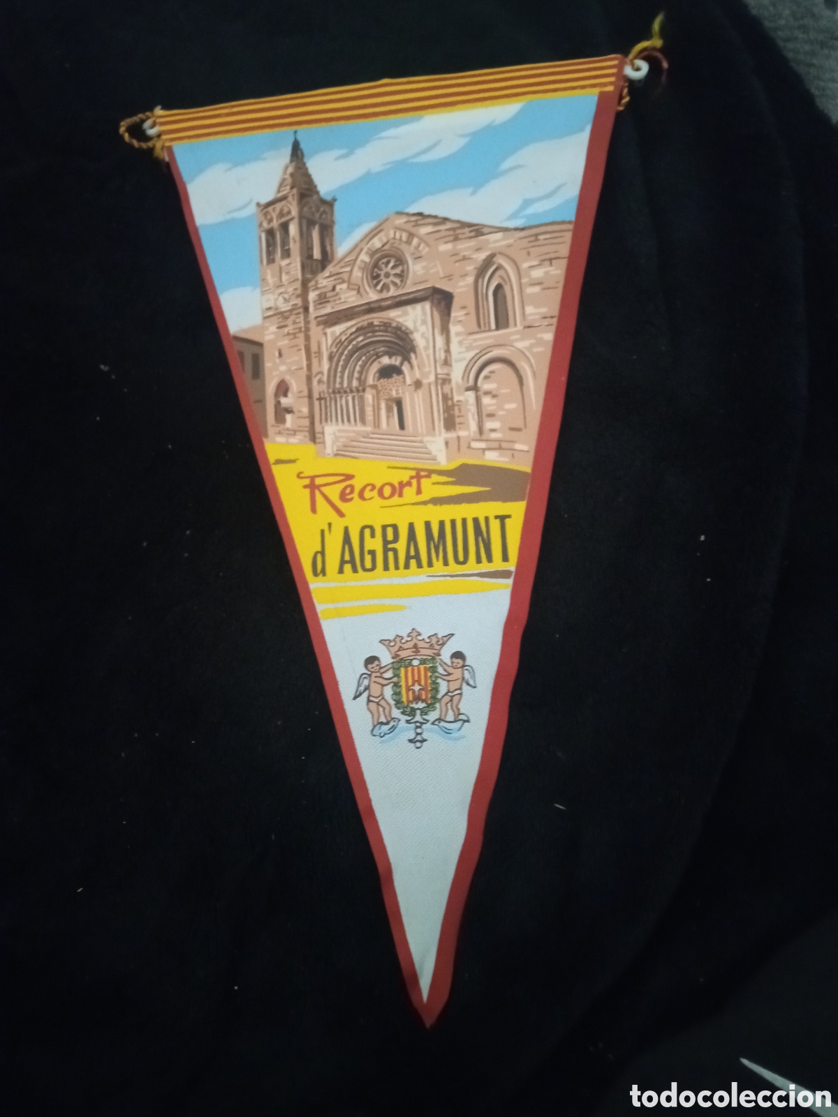 Banderines de colecci&oacute;n: Antiguo banderin, d, Agramunt, 27 cm de altura