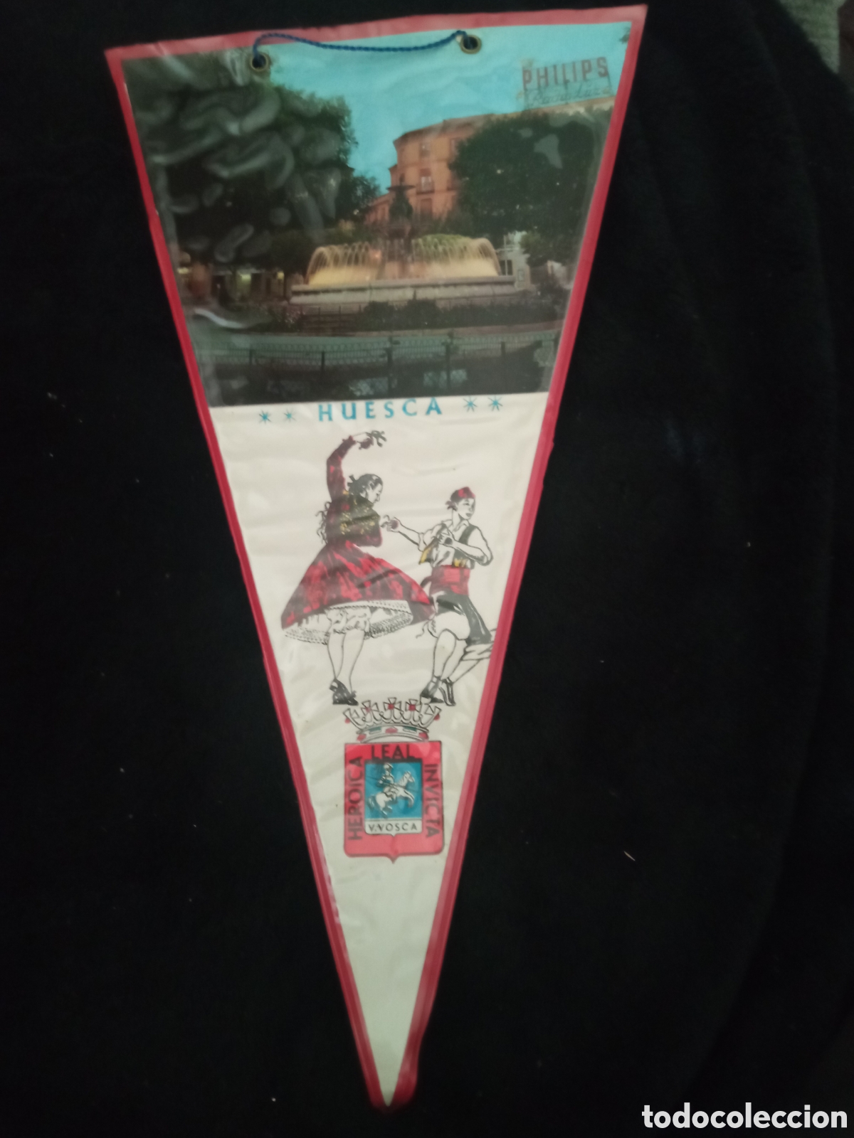 Banderines de colecci&oacute;n: Antiguo banderin de Huesca, 28 cm de altura