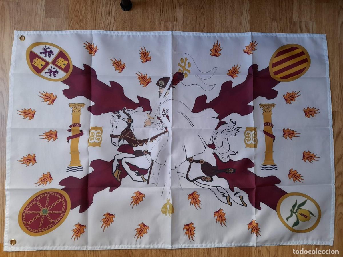 Bandierine di collezione: Bandera Santiago Apostol Espa&ntilde;a en fondo blanco